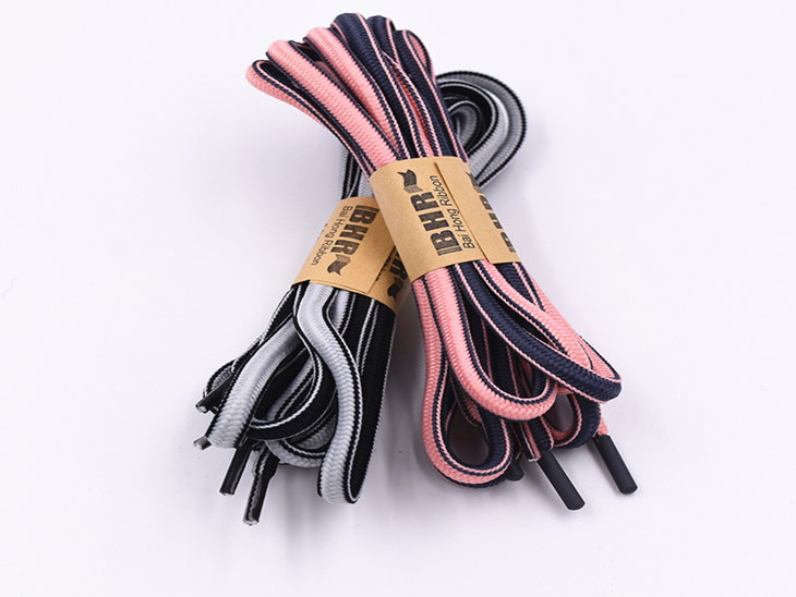 雙色橢圓編織鞋帶