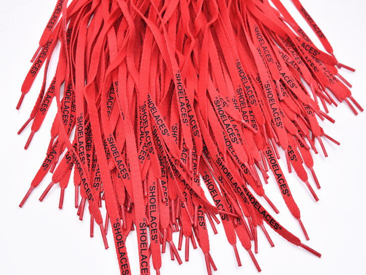 定制紅色滌綸燙印鞋帶