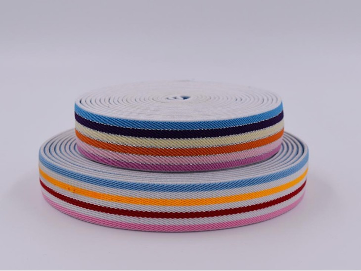 鞋用滌綸彩條松緊