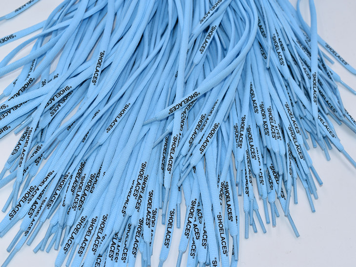 定制淺藍色橢圓燙印鞋帶