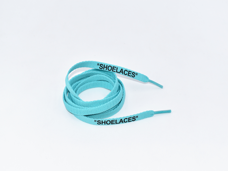 藍綠色燙印鞋帶